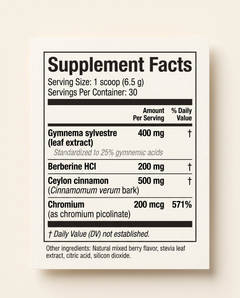 CraveLess Supplement Facts label